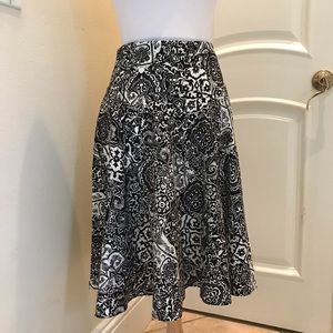 NWT Ralph Lauren full gored black and white skirt